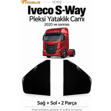 Trobus Iveco S-Way Np 2020-2023 Siyah Pleksi Yataklık Camı Sağ Sol 2 Parça