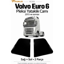 Trobus Volvo Fh Euro 6 2015-2020 Siyah Pleksi Yataklık Camı Sağ Sol 2 Parça