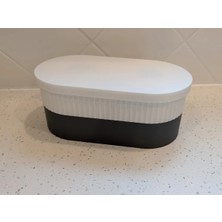 Mabelme Store 3D Baskı Iki Rulo Tuvalet Kağıdı Saklama Kutusu Kapaklı Çizgili Banyo Organizeri Minimalist - Beyaz Kapak