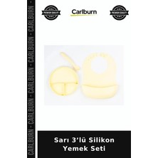 Carlburn Sarı 3’lü Silikon Yemek Seti Evduzeni Dogumhediyesi Yenidoğan