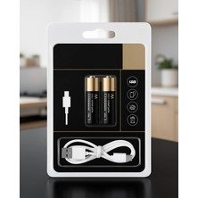 Mabelme Store USB Type-C Şarjlı Aaa Lityum Pil 1000+ Döngü