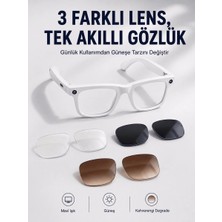 Mabelme Store Yapay Zeka Destekli Akıllı Gözlük Dahili Kameralı Bluetooth Müzik ve Arama Özellikli Ses Kontrollü Değiştirilebilir Lensli