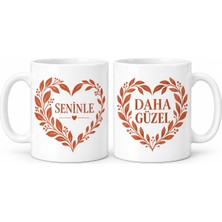 Mabelme Store Seninle Daha Güzel 2'li Porselen Kupa Seti - Model 312