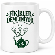 Mabelme Store Fikirler Demleniyor Tasarımlı Porselen Kupa - Model 294