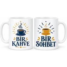 Mabelme Store Bir Kahve Bir Sohbet 2'li Porselen Kupa Seti - Model 311
