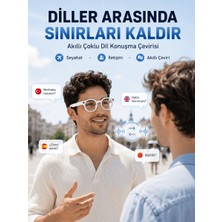 Mabelme Store Beyaz Kameralı Akıllı Gözlük Yapay Zeka Görüntü Tanıma Bluetooth Müzik Telefon Görüşme Dokunmatik Kontrollü