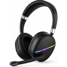 Mabelme Store Mikrofonlu Bluetooth Kulak Üstü Kulaklık Rgb Aydınlatmalı Type-C Şarjlı