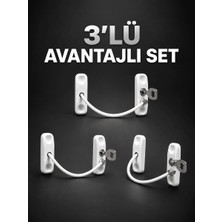 Mabelme Store 3’lü Pencere Güvenlik Kilidi Seti Anahtarlı Çocuk Güvenlik Kilidi