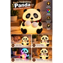 Aksiyon Global Yatak Odası Çocuk Odası Için Renk Değiştiren Panda Silikon Gece Lambası - Lisinya