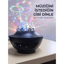Mabelme Store Bluetooth Müzikli Disko Işığı Rgb Parti Projektörü Dahili Hoparlör USB Micro Sd Destekli