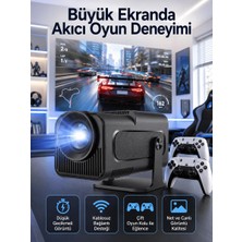 Mabelme Store Çift Kollu Game Box Projeksiyon Cihazı Kumandalı Android Tv Dahili Hoparlör