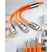 Mabelme Store 120W 3 In 1 Uyumlu Silikon Şarj Kablosu
