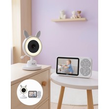 Mabelme Store Karşılıklı Sesli Bebek Kamerası 4x Zoom Sıcaklık Sensörlü