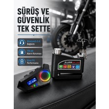 Mabelme Store Bluetooth 5.4 Intercom ve Alarmlı Disk Kilidi Seti Güçlü Ses ve Güvenlik