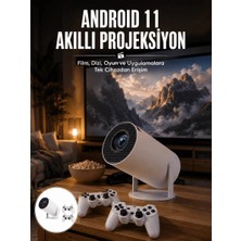 Mabelme Store 4K Wireless Çift Kollu Kumandalı Oyun Projeksiyonu Retro Video Oyunu Yeni Nesil