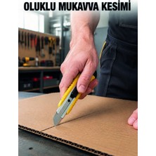 Mabelme Store Metal Gövdeli 5’li Falçata Seti Profesyonel Maket Bıçağı Karton Koli Kesici
