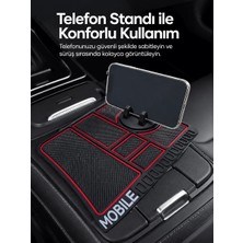 Mabelme Store Araç Içi Telefon Standlı Kaydırmaz Silikon Organizer Mat Konsol Düzenleyici
