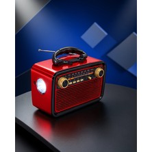 Mabelme Store Ahşap Görünümü LED Işıklı Radyo Tf Sd USB Girişli