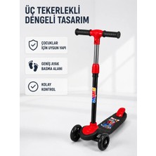 Mabelme Store Çocuk Skuteri 3 Tekerlekli Geniş Basma Alanlı Ayarlanabilir Boy Scooter