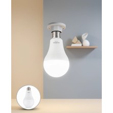 Mabelme Store Şarjlı LED Ampul 6400K Soğuk Beyaz 30 Watt