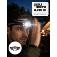 Mabelme Store Şarj Edilebilir LED Far Hareket Sensörlü 5 Modlu Outdoor Yeni Nesil