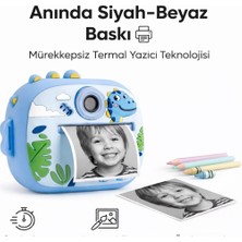 Shopfocus CMR95 Çocuk Dijital Mini Kamera 1080P Hd 2.0 Inç Ekran Fotorğraf Video Oyun Müzik USB Şarj Termal Resim Kağıt Baskılı Yazıcı Kamera Video Makinesi Print Kamera