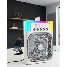 Mabelme Store Su Püskürtmeli Mini Klima Fan USB Şarjlı Rgb Işıklı