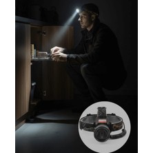 Mabelme Store USB Type C Şarjlı Sensörlü Kafa Lambası Uzun Ömürlü Batarya