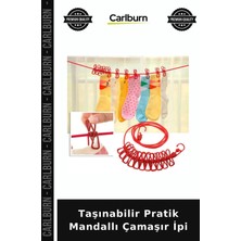 Carlburn Taşınabilir Pratik Mandallı Çamaşır Ipi Ev Gereci Gezi Askısı Kamp Malzemesi