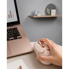 Mabelme Store Kablosuz Mouse Bluetooth ve USB Alıcılı Şarjlı Ergonomik Model