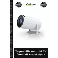 Carlburn Taşınabilir Android Tv Özellikli Projeksiyon Eğlence Aleti Dijital Medya Akıllı Sistem