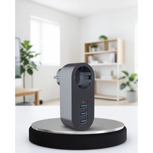 Mabelme Store Akım Korumalı 2500W Priz 3 USB Çıkışlı