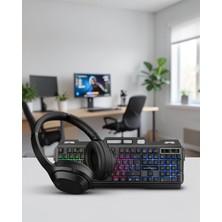 Mabelme Store Işıklı Klavye Mouse Seti + Bluetooth 5.2 Kulaklık