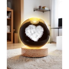 Mabelme Store LED Işıklı Cam Kalp Küre