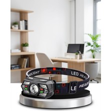 Mabelme Store Sensörlü LED Kafa Lambası 4 Beyaz 2 Kırmızı Işık