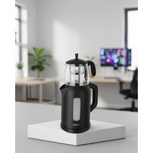 Mabelme Store Elektrikli Çay Makinesi 1.7 L Cam Demlikli