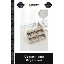 Carlburn Üç Katlı Takı Organizeri Akrilik Kutu Komodin Üstü