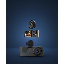 Mabelme Store 1080P Ön + 720P Arka ve Iç Kamera Suya Dayanıklı Araç Kamerası