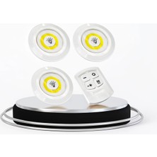 Mabelme Store 3 Lü Kablosuz LED Spot Lamba Seti