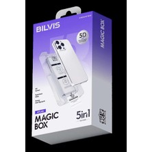 Bin1çeşit iPhone 14 Pro Max Bilvis 5in1 3D Magic Cam Ekran Koruyucu - Siyah