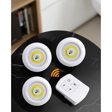 Mabelme Store LED Lamba 3'lü Uzaktan Kumandalı Pil Worksuz