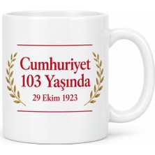 Mabelme Store Cumhuriyet 103 Yaşında Tasarımlı Porselen Kupa - Model 370