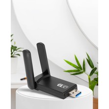 Mabelme Store USB 3.0 Kablosuz Adaptör 2.4/5ghz Çift Bantlı 2 Anten