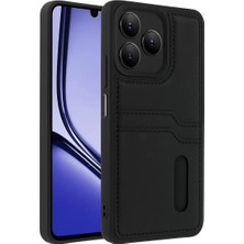 Realme Note 50 4g Kılıf Sara Kartvizitli Deri Kılıf - Siyah