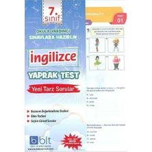 Bulut Eğitim ve Kültür Yayınları Bulut 7. Sınıf Ingilizce Yaprak Test (Yeni) Kolektif