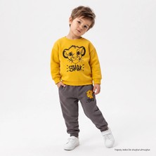 Disney Erkek Bebek Lisans Eşofman Takımı Lisans Baskılı Bisiklet Yaka Long Sleeve Ribanalı