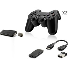 MiraLive Retro Oyun Stick HDMI Çift Gamepad Seti 2.4g Kablosuz - Siyah HD327