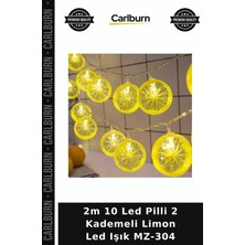 Carlburn 2m 10 LED Pilli 2 Kademeli Limon LED Işık MZ-304 Masa Dekoru Salon Aksesuarı Aydınlatma Ürünü