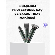 Royaleks Şarjlı ve Kablosuz 3 Başlıklı Profesyonel Bakım Seti - Saç, Sakal, Burun ve Kulak Düzeltici
