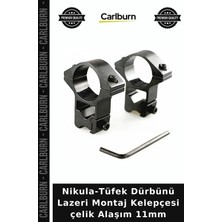Carlburn Nikula-Tüfek Dürbünü Lazeri Montaj Kelepçesi Çelik Alaşım 11MM Silah Donanımı Atış Aleti Nisan Alzi